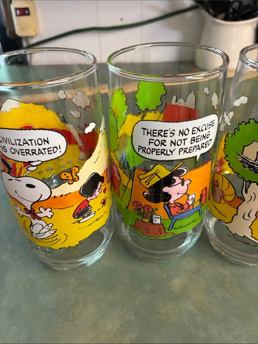 Peanuts Comic Strip Glass Tumbler - Snoopy & Friends